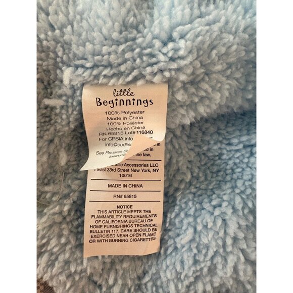 Blue Teddy Bear Plush Security Blanket Little Beginnings Soft Swirl Texture - Picture 7 of 7